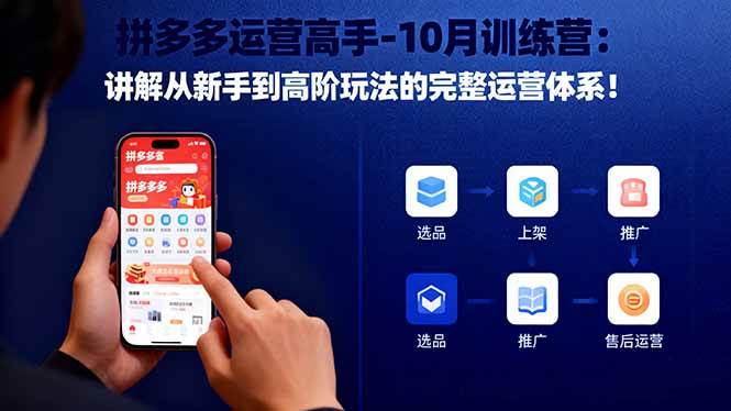 (16448期)拼多多运营高手-10月训练营:讲解从新手到高阶玩法的完整运营体系!-淘金阁网创