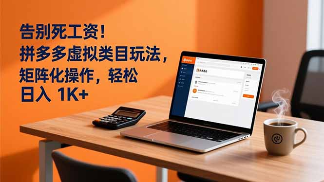 告别死工资！拼多多虚拟类目玩法，矩阵化操作，轻松日入 1K+-淘金阁网创