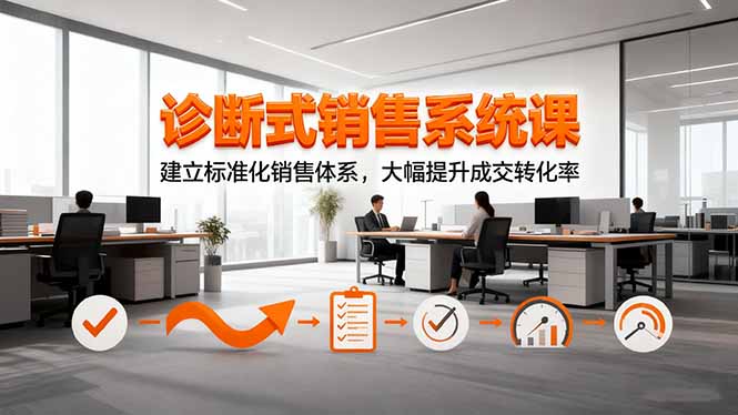 诊断式销售系统课,建立标准化销售体系,大幅提升成交转化率-淘金阁网创