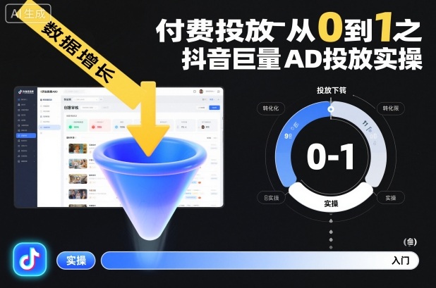 付费投放从0到1之抖音巨量AD投放实操-淘金阁网创