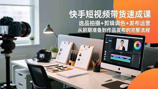 (16752期)快手短视频带货速成课,选品拍摄+剪辑调色+发布运营,从前期准备到作品发布的完整流程-淘金阁网创