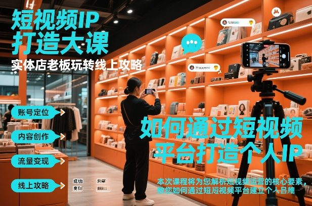 短视频ip打造大课,实体店老板玩转线上攻略-淘金阁网创