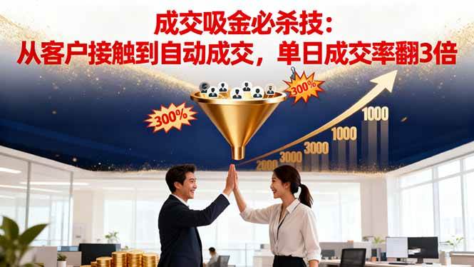 (16432期)吸金成交营销必杀技:从客户接触到自动成交,单日成交率翻3倍-淘金阁网创