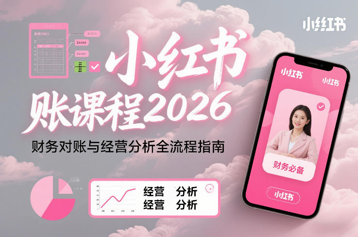 小红书对账课程2026，财务对账与经营分析全流程指南-淘金阁网创