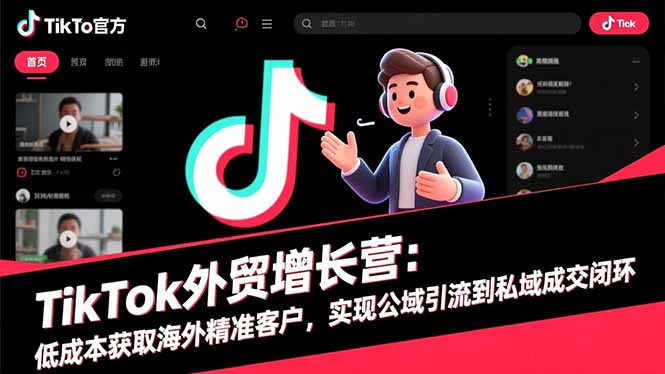 TikTok外贸增长营:低成本获取海外精准客户,实现公域引流到私域成交闭环-淘金阁网创